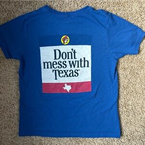Youth Buc-ee’s Blue Don’t Mess With Texas Graphic Tee Size M |A56